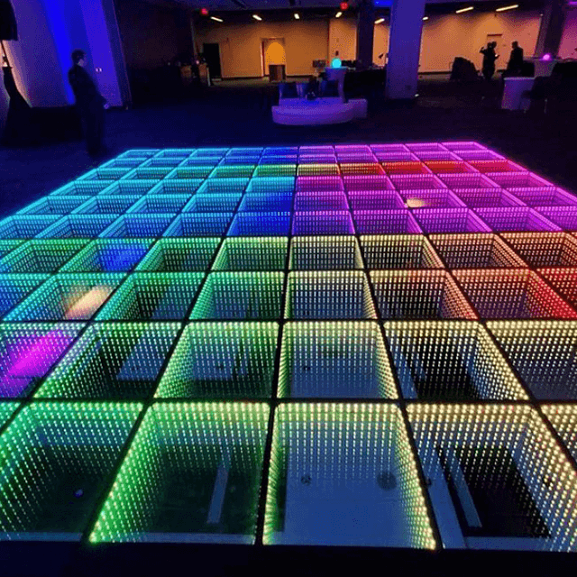 50X50 High Quality Wired Mirror 3D Rgb Glass Led Dance Floor