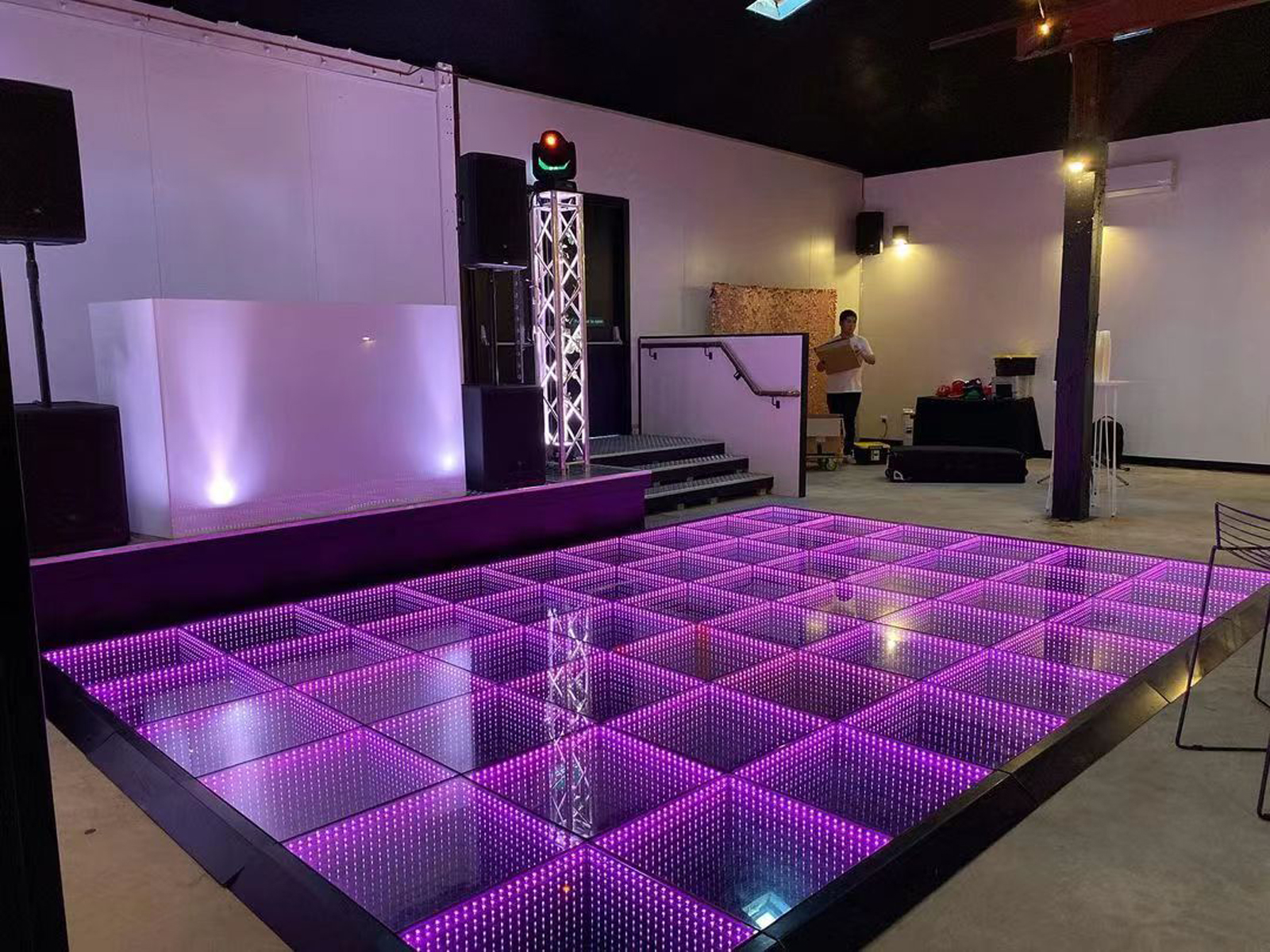 Dj Club Tempered Glass Rgb Disco Light Up Infinite Dance Floor